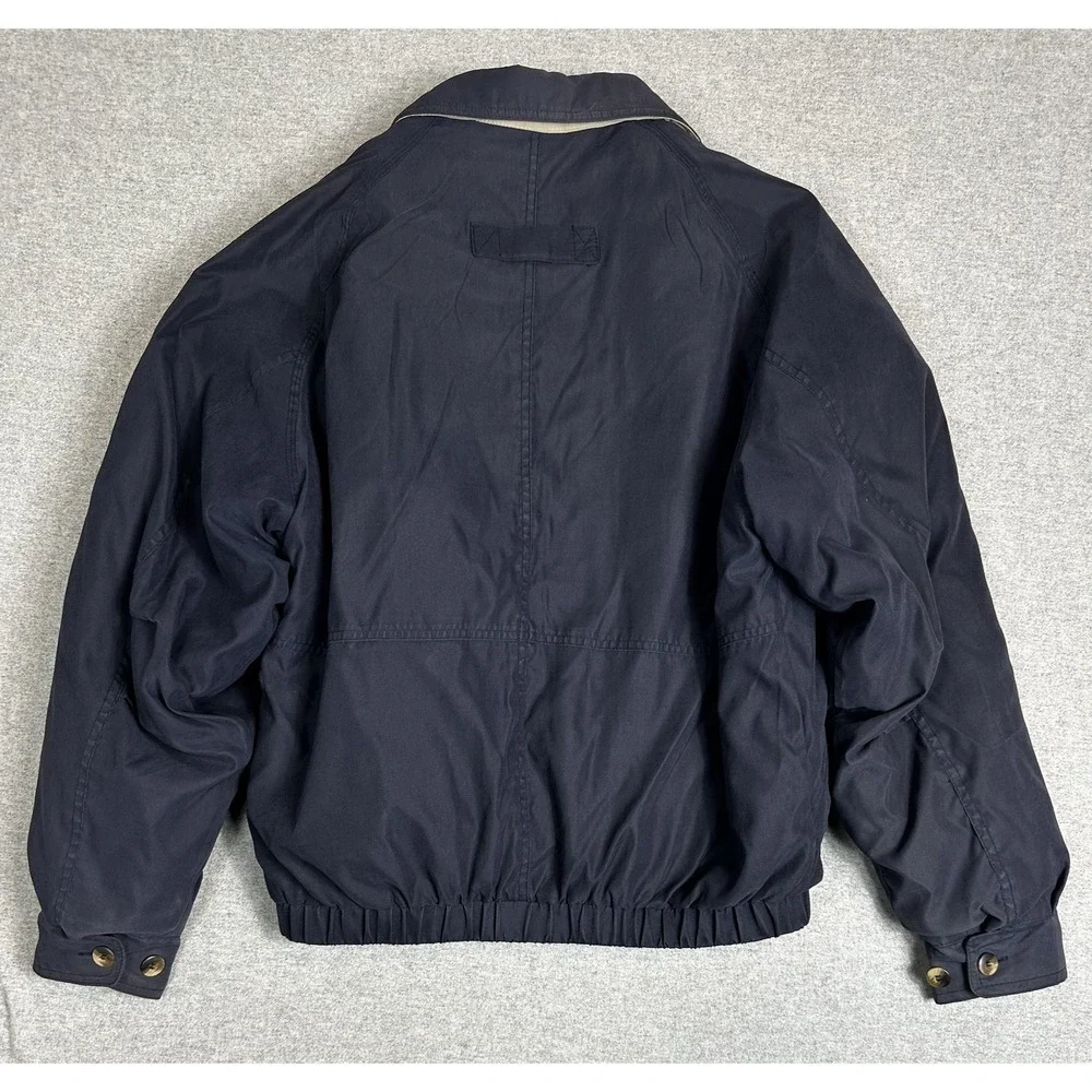 Aberdeen‎ Collection Jacket Mens Medium Navy Quilted Removable Liner Bomber Coat